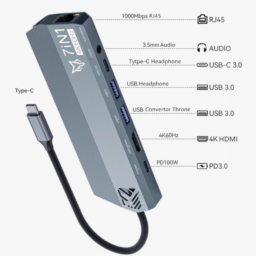 SARAFOX Adapter 7 in 1 وصلة سارة فوكس