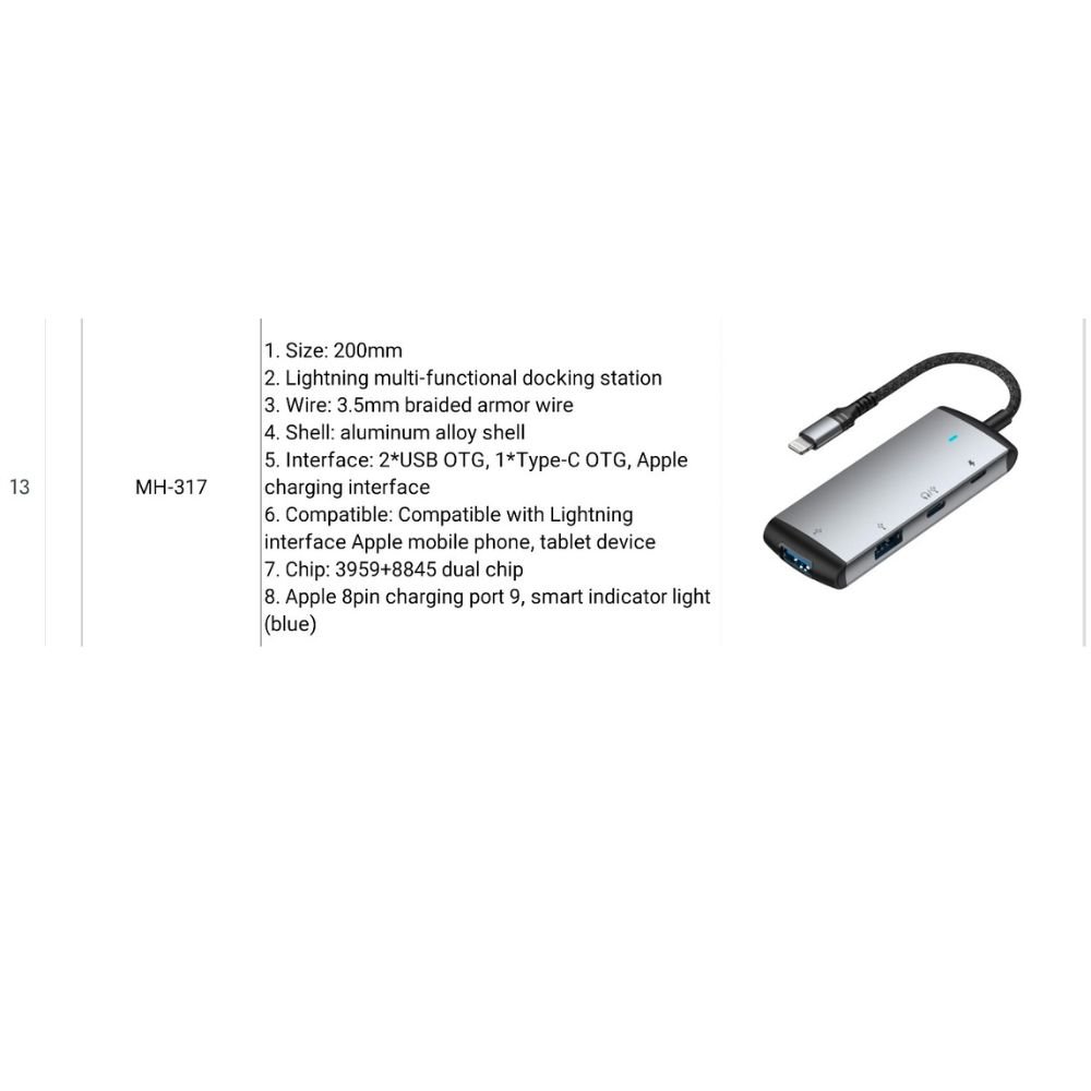 BLACK GRAY 4in1 ادابتر ايفون - Image 2